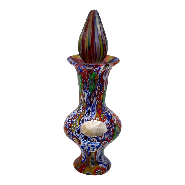 1950s Mid-Century Murano Millefiori Glass Perfume Bottle / Cruet With Stopper – Koscherak Brothers Import For Sale