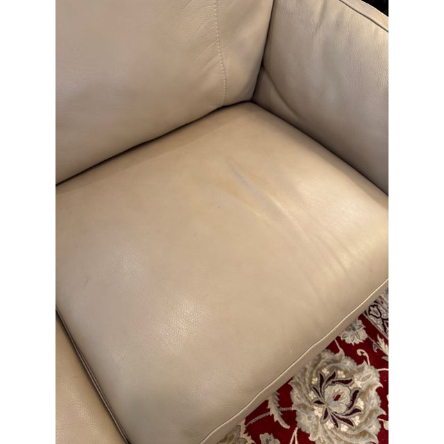 Tan Natuzzi Editions Collection Leather Apartment Sofa For Sale - Image 8 of 12