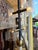 Dims.: 26.6" Diameter x 68"H Origin: Germany Circa: 1960's Brass with black enamel frame and (8) hand-blown glass....