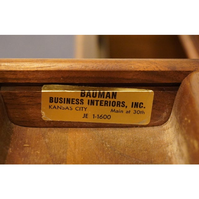 Brown Stow & Davis Solid Walnut Contemporary Traditional 84" Executive Office Desk For Sale - Image 8 of 12