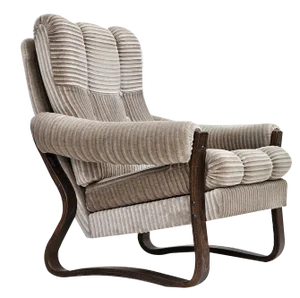 Danish Lounge Chair in Corduroy, 1970s