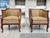 Mid-Century Modern Danish Art Deco Mahogany Lounge Chairs in Donghia Gold Chevron - A Pair For Sale - Image 3 of 15