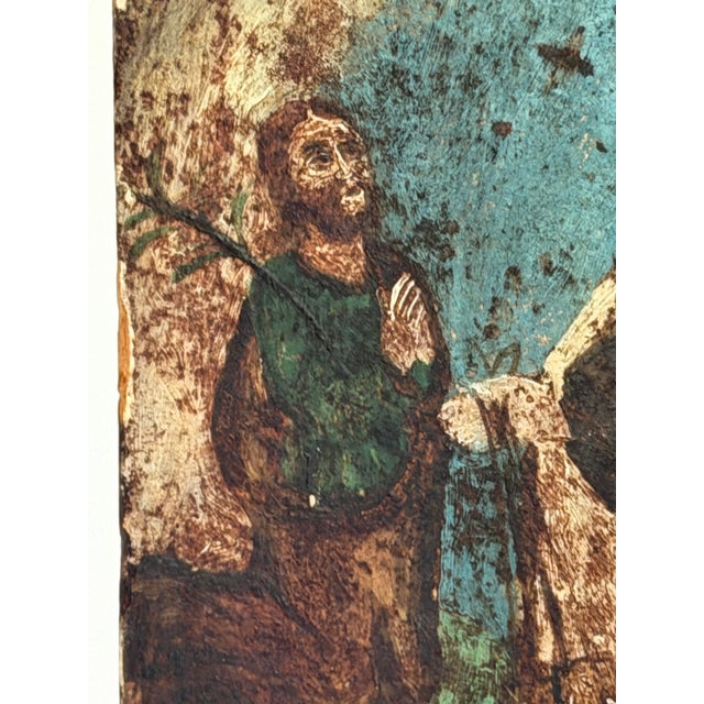 Wood 1805 Spanish Colonial Retablo of Our Lady of Mount Carmel With Souls in Purgatory – Painted Wood Devotional Panel For Sale - Image 7 of 8
