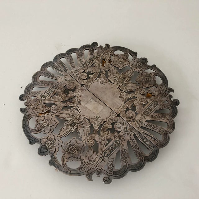 Metal Antique Wallace Trivet C.1920’s Silverplate 8.5” For Sale - Image 7 of 7