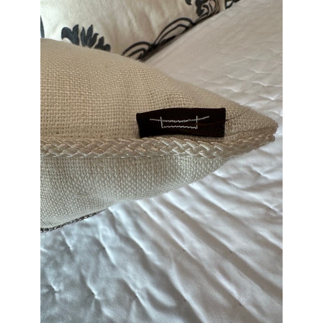 Set of 3 Pillows. Two Oversized Ankasa Embroidered Euro Pillows With 1 Coordinating Lumbar – For Sale - Image 12 of 12