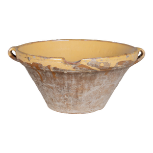 French Yellow Glazed Terracotta Tian or Grésale Bowl