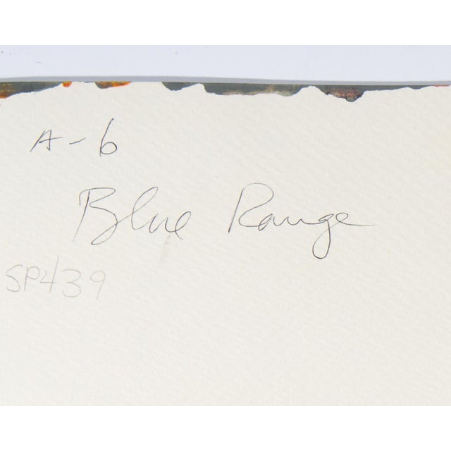 Paint 1980s “Blue Range” Abstract Acrylic Landscape Painting by Harry Hilson For Sale - Image 7 of 8