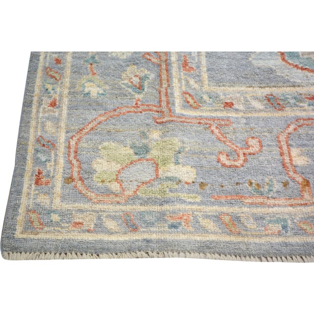 Turkish Oushak Hand Knotted Wool Rug, 5'1"x7'1" For Sale - Image 4 of 5