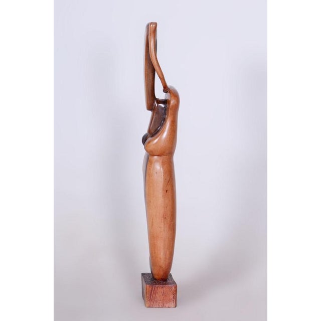 Vintage African Sculpture in Lacquered Wood, 1920s For Sale - Image 6 of 10