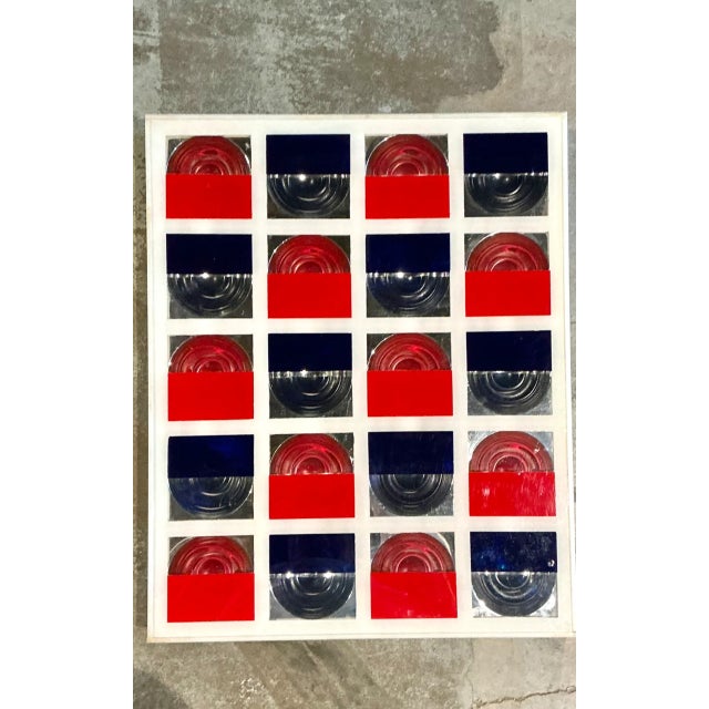 Wood Vintage Lucite and Wood Geometric Wall Art For Sale - Image 7 of 12