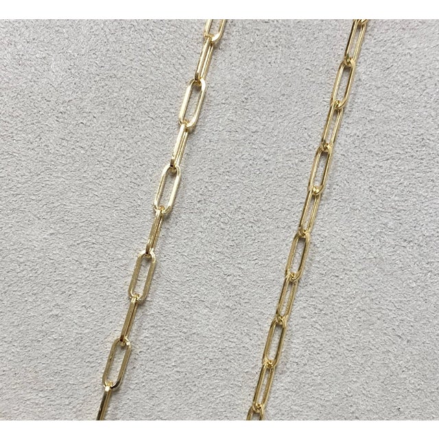 Syna 18 Karat Yellow Gold Paper Clip Link Chain For Sale - Image 4 of 7