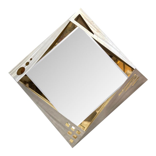 Post-Modern Geometric Diamond Shaped Mirror For Sale