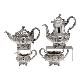 Antique Victorian Silver Tea Service, London, 1854, Set of 4 For Sale
