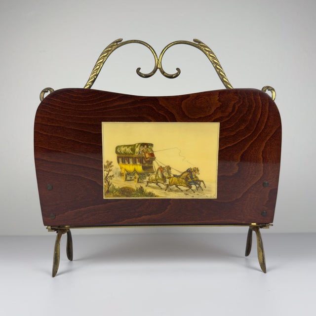 Vintage Magazine Rack, Italy, 1950s For Sale - Image 12 of 18