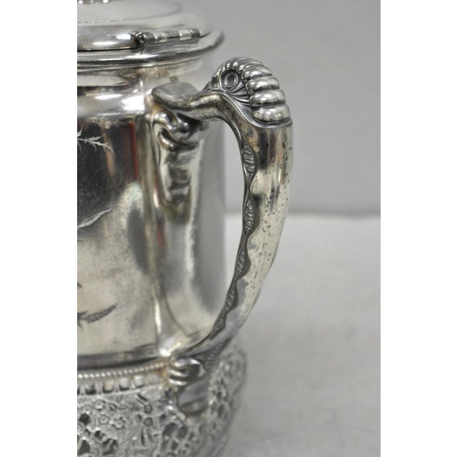 Early 20th Century Wilcox Silver Plate Co Art Nouveau Silver Plated Duck Handle Coffee Pot Pitcher For Sale - Image 10 of 18