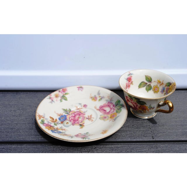 Mid 20th Century Mid Century Rosenthal Ivory Floral Demitasse Cup and Saucer For Sale - Image 5 of 5