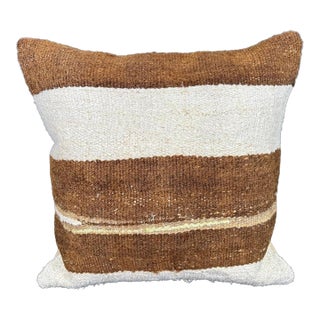 Turkish Hemp Pillow Cushion Natural Beige Brown Cushion Cover 20"x20" For Sale