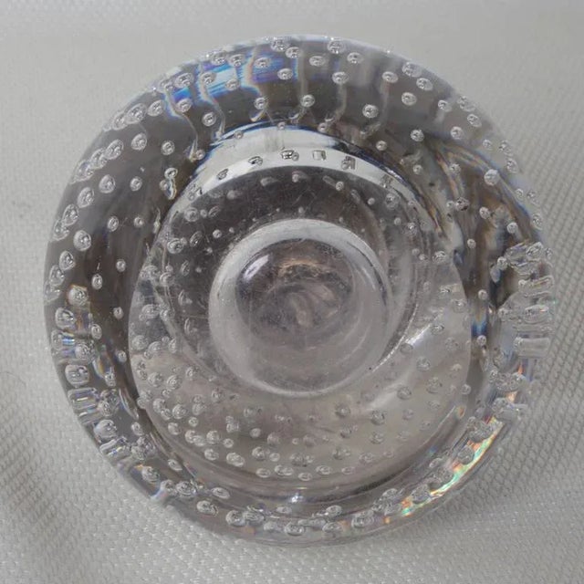 Metal Pairpoint Crystal Inkwell With Bubble Motif and Sterling Silver Hinged Cover For Sale - Image 7 of 8