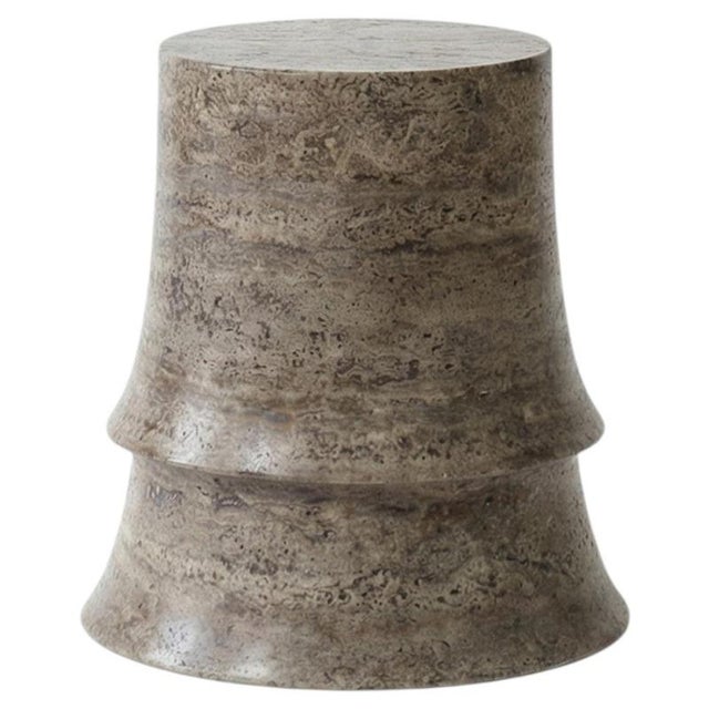 Travertine Low Stool by Pietro Franceschini For Sale - Image 6 of 6