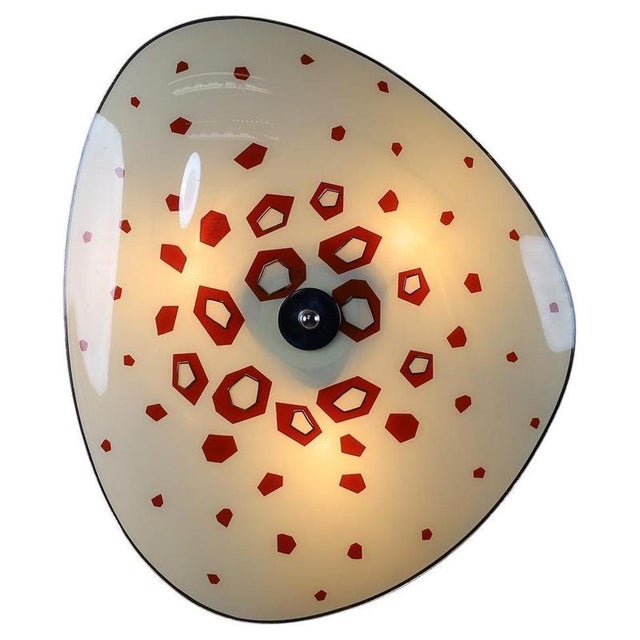 Mid-Century Glass Hanging Wall Light, 1958 For Sale - Image 10 of 10
