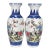 Pair of Chinese Blue & White Famille Rose Porcelain Vases With Crane Motif For Sale