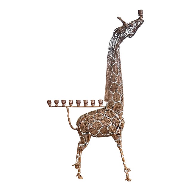 Woven, Wire Giraffe Menorah, Sculpture, Late 20th Century For Sale