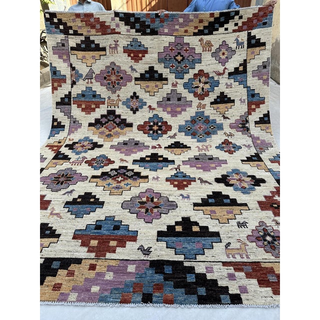 Ivory & Orchid Boho Tribal Rug 8x10 For Sale - Image 11 of 11