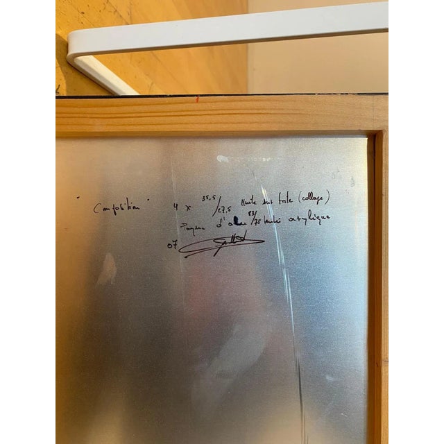 Charcoal Gilbert Pauli, Red and Black Composition, Mixed Media, 2007 For Sale - Image 8 of 9