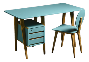 Desk and Chair by André Sornay for Sornay Meubles, Lyon, 1955, Set of 2