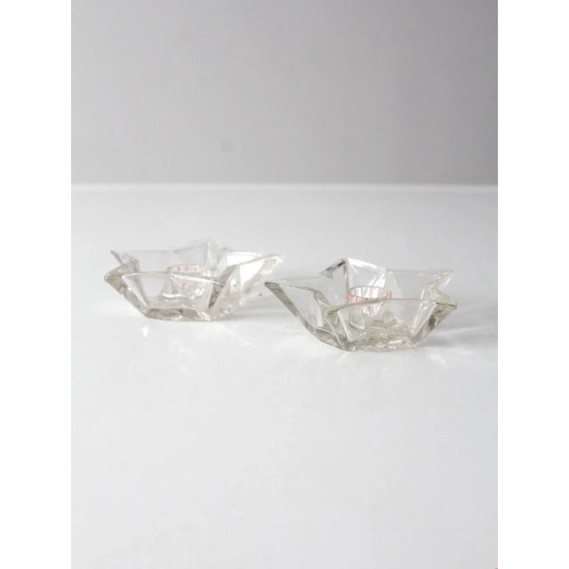 Vintage Cut Glass Star Shaped Candle Holders Pair For Sale - Image 9 of 11