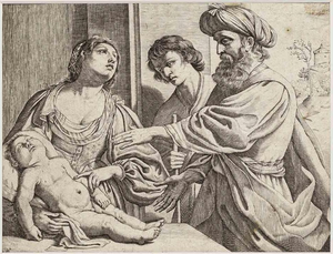 Giovanni Battista Pasqualini, Elisha Resurrects the Shunammite's Son, Etching, 1627