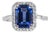 2.6ct Statement Tanzanite Ring With Natural Diamond Halo: Solid 14k Gold, Size 6.75 For Sale