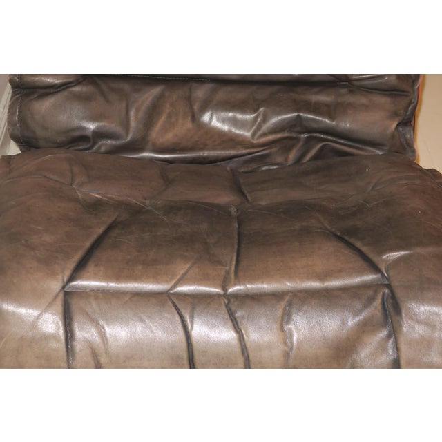 Set of Mid-Century Modern Leather Lounge Chair with Ottoman by Ingmar Relling For Sale - Image 6 of 14