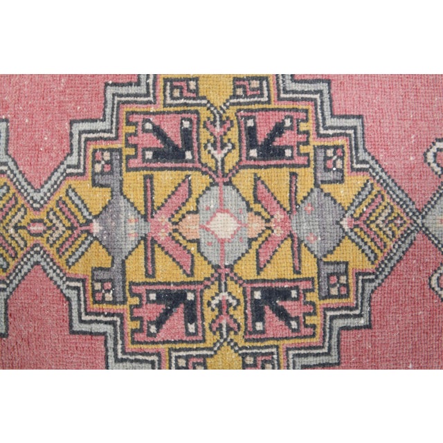 Textile 1970s Turkish Oushak Handmade Wool Cotton Pink Area Rug For Sale - Image 7 of 10