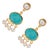Contemporary Turquoise & Pearl Gemstone Tassel Statement Earrings, 2 Pieces For Sale - Image 3 of 7