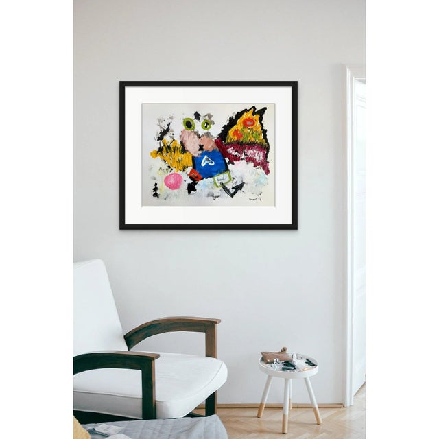 25.5" X 19.6" Contemporary Abstract Figurative Oil Painting, Unframed For Sale - Image 6 of 10