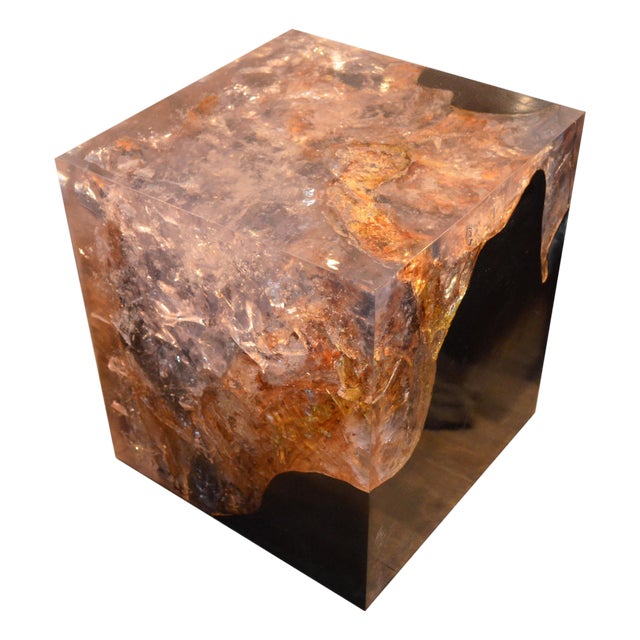 Andrianna Shamaris Cracked Resin Cocktail Table For Sale