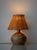 Mid-Century Modern 20th Century Modern French Studio Pottery Stoneware Table Lamp with Rattan Shade, 1950s For Sale - Image 3 of 15