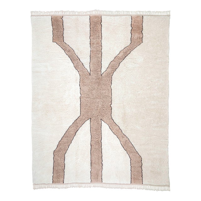 Large Hand-Knotted Wool Rug by Azele Studio For Sale