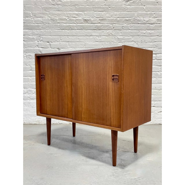 Mid Century Modern Teak Jr. Credenza | Danish Storage Entryway Cabinet, Circa 1960's For Sale - Image 10 of 13