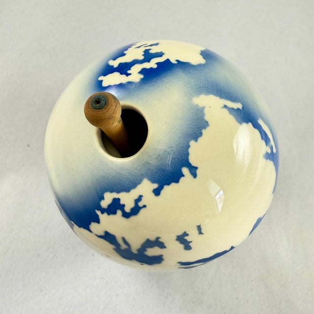 1930s Amora Mustard World Globe French Cafe Pot & Spoon For Sale - Image 9 of 15