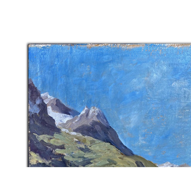 Mountain Landscape, 1950s, Oil Painting, Framed For Sale - Image 4 of 13