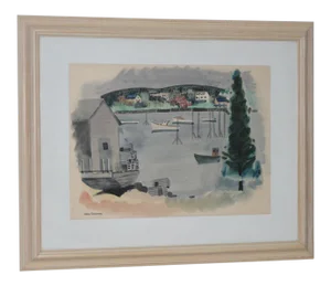 Jason Schoener (1919-1997) "Boothbay Harbor" Original Watercolor C.1950s