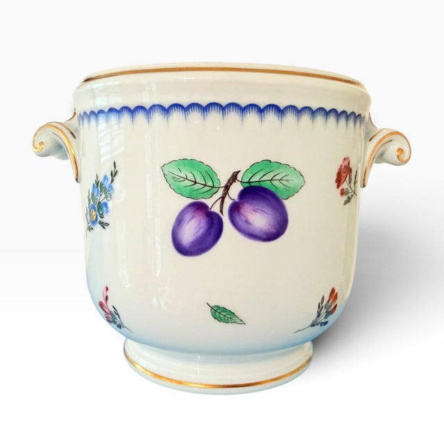Richard Ginori Italian Fruits Cachepot Jardiniere Porcelain Italy Gold Trim For Sale - Image 9 of 9