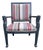 Armchair in Gray Lacquered Wood and Striped Rubelli Fabric For Sale - Image 11 of 11