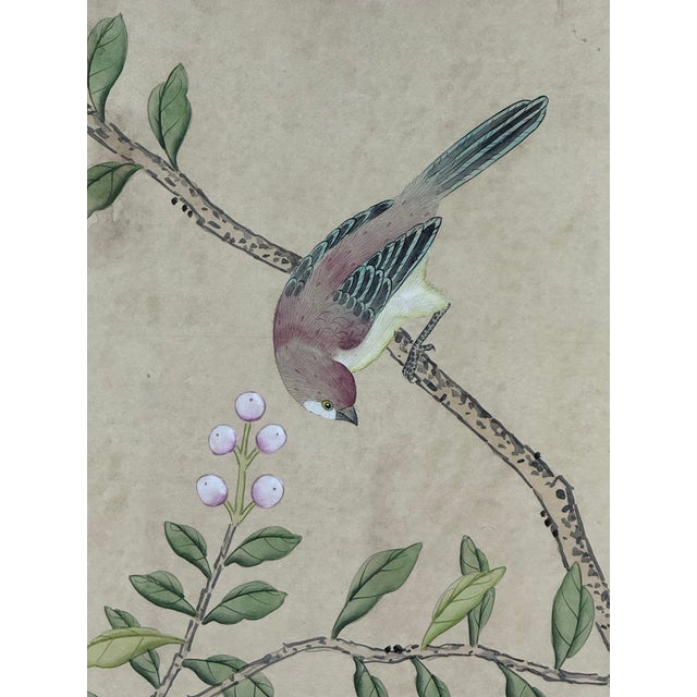 De Gournay Badminton Framed Wall Paper Panels, Set of Three For Sale - Image 9 of 12