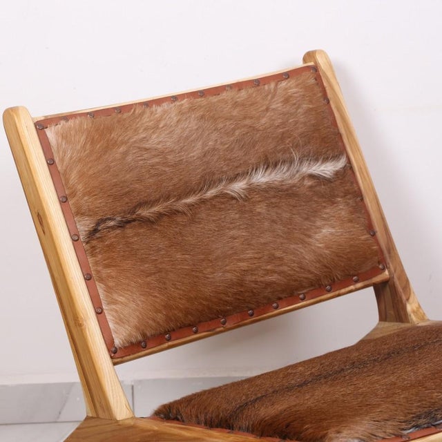 Not Yet Made - Made To Order Lara Natural Teak and Genuine Leather Chair For Sale - Image 5 of 11