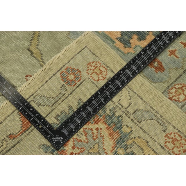 Modern Light Green Turkish Oushak Rug - 09'02 X 12'06 For Sale - Image 3 of 11