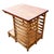1950s Restored Rattan "Jacob's Ladder" Storage Side Table With Mahogany Top For Sale - Image 10 of 11