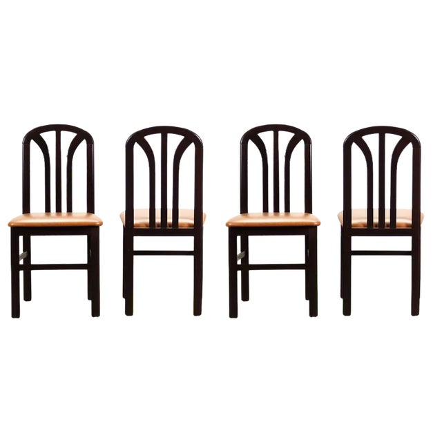 Beech Dining Chairs, 1980s, Set of 4 For Sale